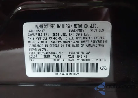 2018 Infiniti Q50 3.0T Luxe z USA, uszkodzony, nr VIN JN1EV7ARXJM430726